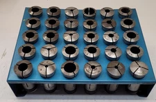 Unspecified 5C Collet Set of 30 – Various Sizes w/ Base
