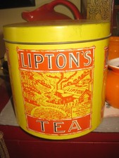 Vintage Half Pound Cheinco 1915 Lipton Tea Tin USA