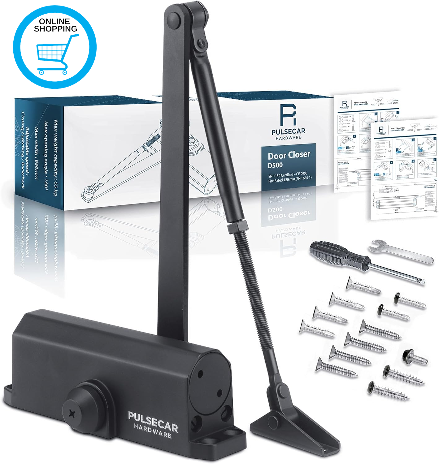 Hydraulic Door Closer Adjustable Soft Close – Commercial & Domestic Automatic He