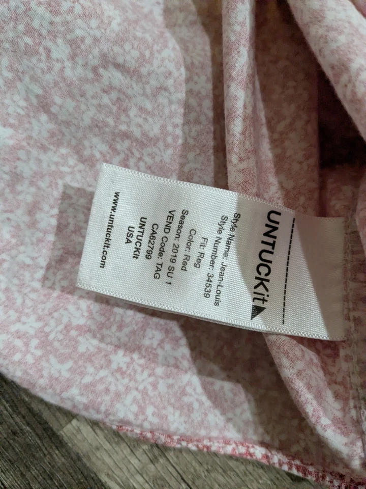 UNTUCKit Shirt Mens Size S Jean Louis Floral Print Shirt Short Sleeve Button Up - Image 4 of 4