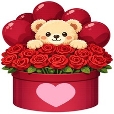 30 Custom Teddy Bear Rose Gift Personalized Address Labels