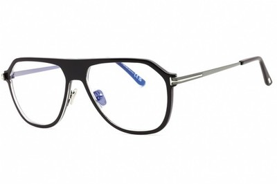 Tom Ford TF5943-B 050 Aviator Shiny Brown-Ruthenium 56 mm Men's Eyeglasses Frame