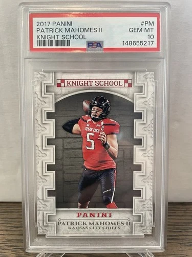 2017 PANINI KNIGHT SCHOOL #PM PATRICK MAHOMES II ROOKIE RC PSA 10
