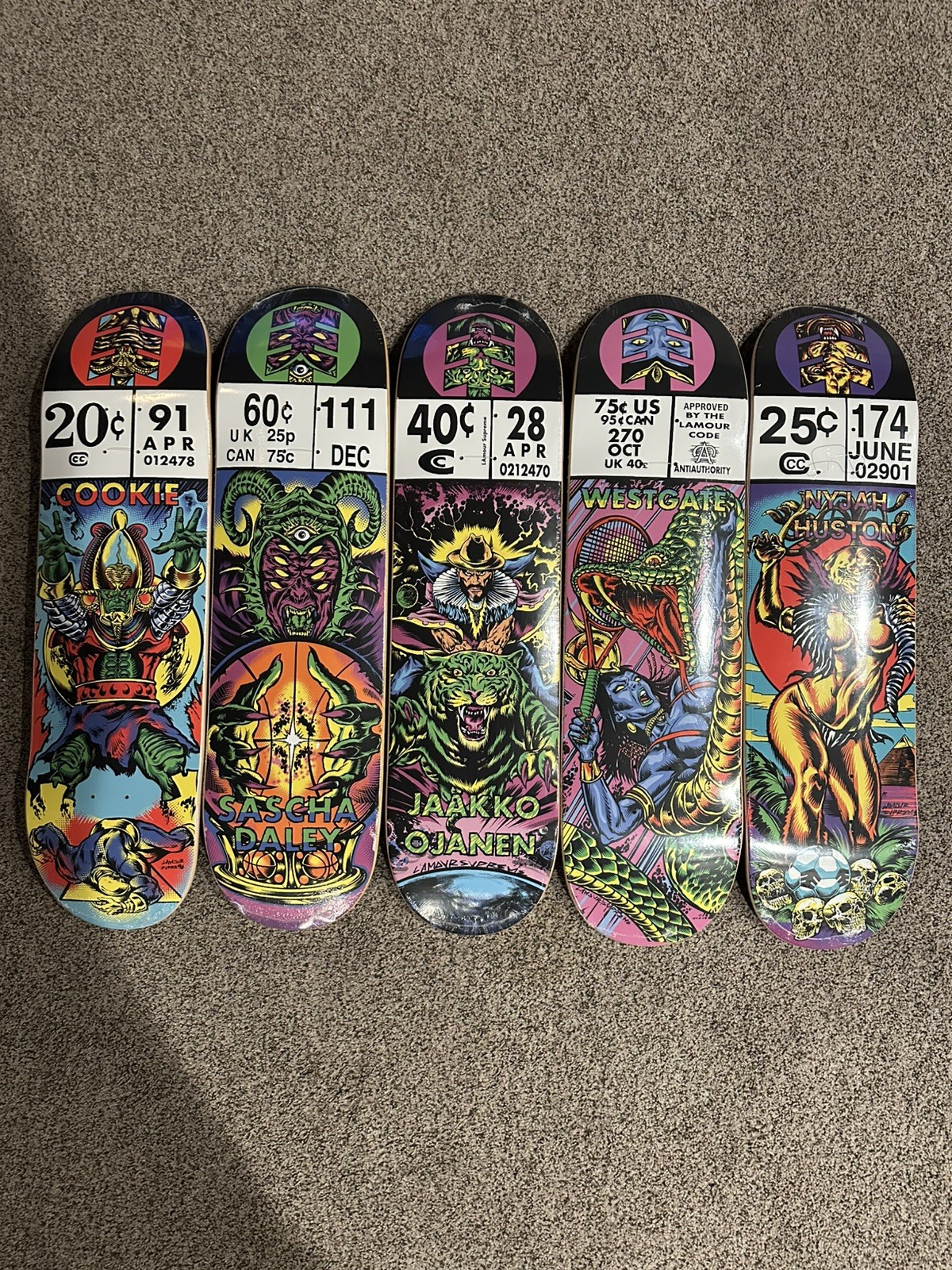 Decks - (full Set Of 5!) Nyjah Huston