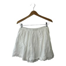 Lands End White Cotton A-line Layered Skort Skirt Girl's 8 8 Plus
