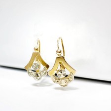 Vintage 18k Gold Leverback Ohrringe