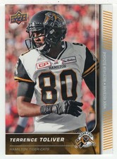 Terrence Toliver - Hamilton (CFL Football Card) 2015 Upper Deck # 31 - Mint