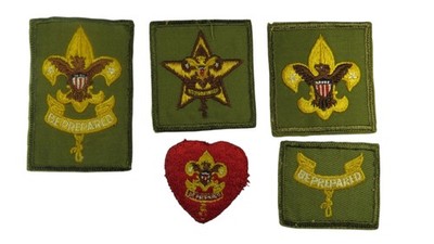 1950s-60s Boy Scouts Complete Rank Set Tenderfoot - Life Patch WORN (WSJ1192)