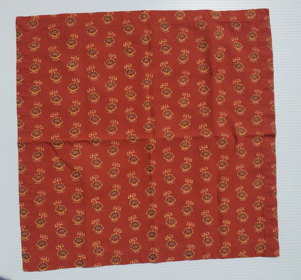 Mantel redondo de algodón floral rojo ladrillo Provenza WILLIAMS SONOMA/(4) servilletas Foto 4 de 4