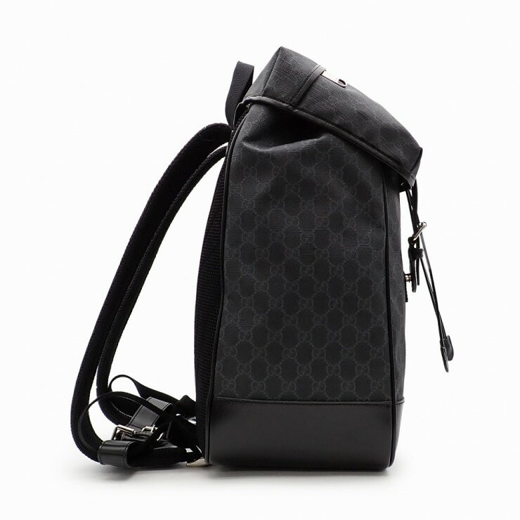 Gucci GG Supreme Interlocking G Backpack Medium Canvas Gray Black 696013 thumbnail 3