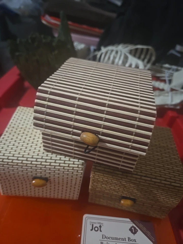 3 For 15! Decor Basket Square with Lid Closure Treasure Box! Jewelry Box!! - Image 4 of 4