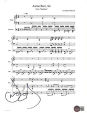 LESLIE ODOM JR. SIGNED HAMILTON PLAY AARON BURR, SIR MUSIC SHEET BECKETT COA