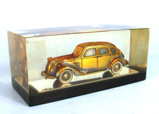 TOYOTA 1937 AA MODEL CAR in LUCITE ADVERTISING PAPERWEIGHT in JAPANESE & ENGLISH
