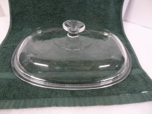 Vintage Corningware Pyrex Rectangular Glass Replacement Lid 10" x 12-5/8" F-14-C