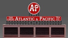 A&P STORES BILLBOARD ANIMATED NEON SIGN FOR HO-SCALE-LIGHTS, FLASHES & MORE!