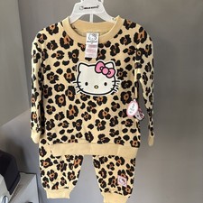 HELLO KITTY Girls 2 Piece Top and Pant set, Leopard Print Size T2, NWT