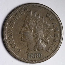 1880 Indian Head Cent Penny VF/XF E105 WGO