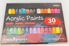 Shuttle Art Acrylic Paint Set, 30 x12ml Tubes Artist Quality Non Toxic.