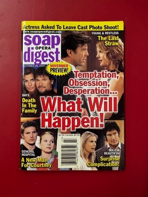 Soap Opera Digest Magazine October 28 2003 What Will Happen! CBS