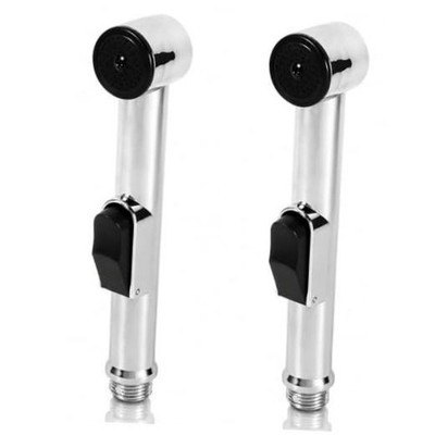 2PCS Handheld Bidet Sprayer for Toilet, Home Bathroom Portable Chrome Plated