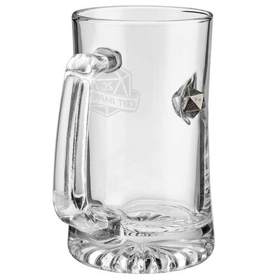 24oz crit happens beer mug with metal d20 embedded