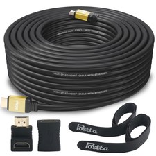 HDMI Cable 40 Feet HDMI 2.0V Cable with 2 Piece Cable Ties+2 Piece HDMI Adapt...