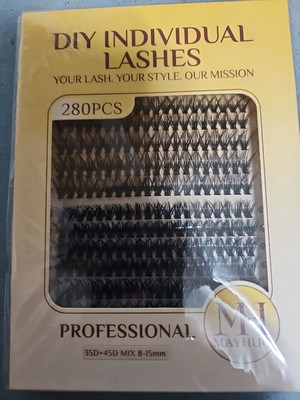 MayHug Individual Lashes 280Pcs Lash Clusters 35D+45D Eyelash Extensions 8-15Mix