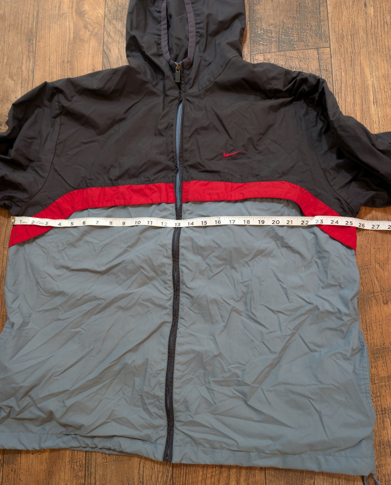 SACAI X NIKE Nike track jacket XL vintage zip con cappuccio grigio nero rosso righe unisex