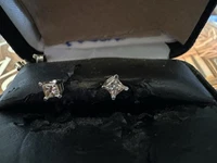 14k White Gold Genuine Natural Diamond Earring Studs Wearable .5 TCW Solitaires