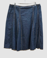 GAP Vntg. Skirt Sz.12 Jeans Denim Panel Y2K High Waisted A-Line Blue Cotton Midi