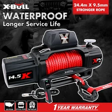 X-BULL Electric Winch 14500LBS 12V Synthetic Rope Wireless Trailer Truck 4×4
