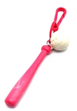 Vintage 1980s Plastic Charm Baseball and Bat for Bell Charms Clip On Necklace