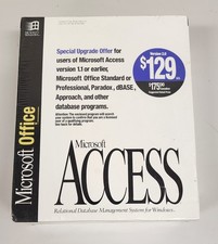 VINTAGE 1994 Microsoft Access Version 2.0 DBMS - NOS Factory Sealed 3.5" Disks 