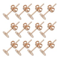 200Stk Ohrstecker Und RüCkteile 5Mm/0 2Zoll Ohrstecker Tablettstifte Hellgold