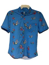 RSVLTS Saved By The Bell Zack & Screech BFF Mens Medium Short Sleeve Button Up