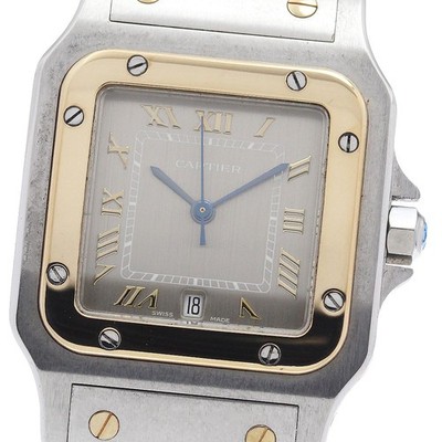 CARTIER Santos Galbe LM W20030C4 YG2 tone gray Dial Quartz Men's Watch_938777