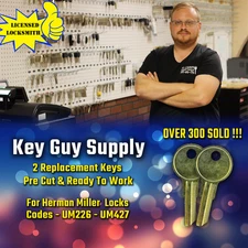 UM226-UM427 HERMAN MILLER Key. 2 Keys For Herman Miller Cut 2 Code. Locksmith.