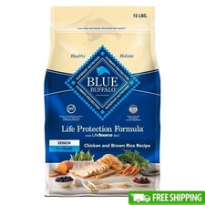 Senior Dog Food Chicken Brown Rice Joint Health Nutrition 15lbs Natural Kibble 3.90 per pound