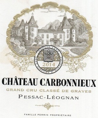 PESSAC LEOGNAN GCC ETIQUETTE + CONTRA CHATEAU CARBONNIEUX 2014 75 CL §31/01/26§