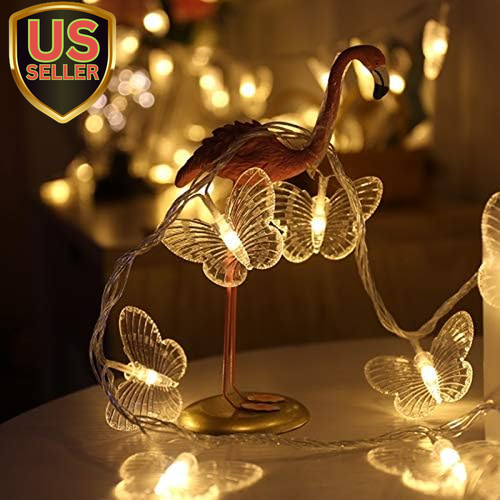 Butterfly Curtain Lights, 13Ft 96 LED USB Window Fairy Lights 16 Butterflies ...