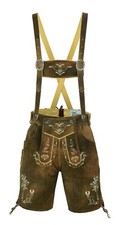 RIDEX Men's Oktoberfest Leather Antique Lederhosen Short with Matching Suspender