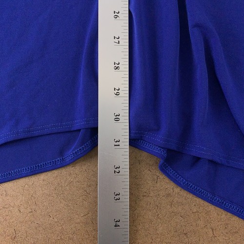 Top Fashion of New York Women's Size 1X Blue Sleeveless Handkerchief Hem Dress - Picture 7 of 7