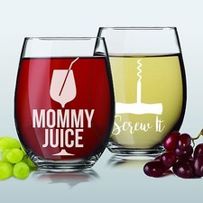 Funny Engraved Wine Glasses - Wine Glass Gifts For Mom, Women, Her, Birthday