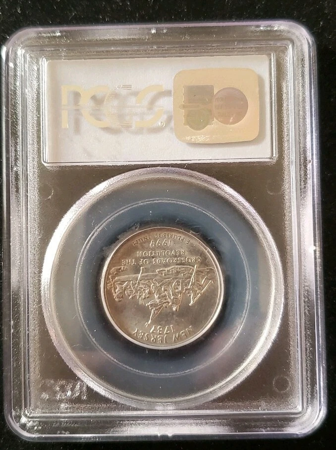 1999 D New Jersey Quarter Obverse Missing Clad Layer PCGS MS63 60051084. t8195 - Image 3 of 4