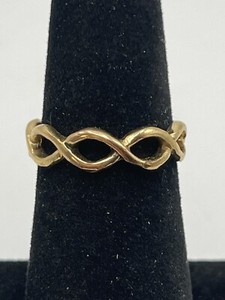 Authentic 14K Gold Plated Electroplated Full Infinity Ring Band Size 5