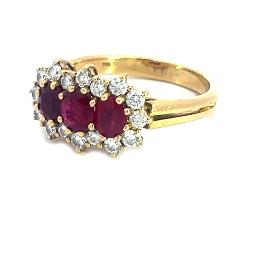 Picchiotti Ruby Gold Ring Diamond 18k Yellow 3 St… - image 6