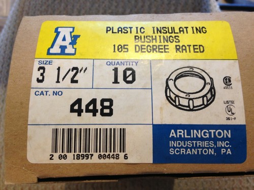 LOT OF 10 NEW 3-1/2" PLASTIC THREADED INSULATED CONDUIT BUSHINGS - 105 DEGREE - Picture 5 of 5
