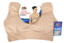FRUIT OF THE LOOM TOTAL COMFORT BRA SZ S TAN PADS FLEXIBLE WIREFREE SHAPING NWT