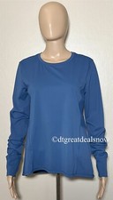 Spyder Active Women Shirt Large Blue Long Sleeve Thumb Holes Performance Stretch