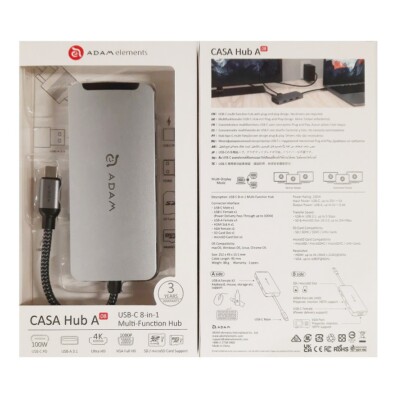 Adam Elements Casa Hub A08 Multi-Function Hub 8in1, HDMI,VGA,SD,Micro SD,USB-A
